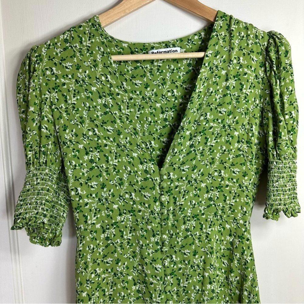 Reformation Green Floral Mini Dress - Picture 6 of 11